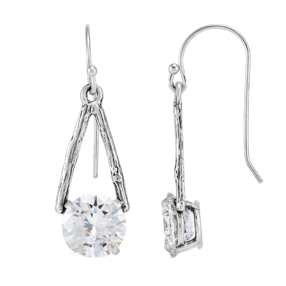 SOLD SILPADA Extra Sparkly Cubic Zirconia Drop Earrings New in Pouch & Box - Picture 3 of 5